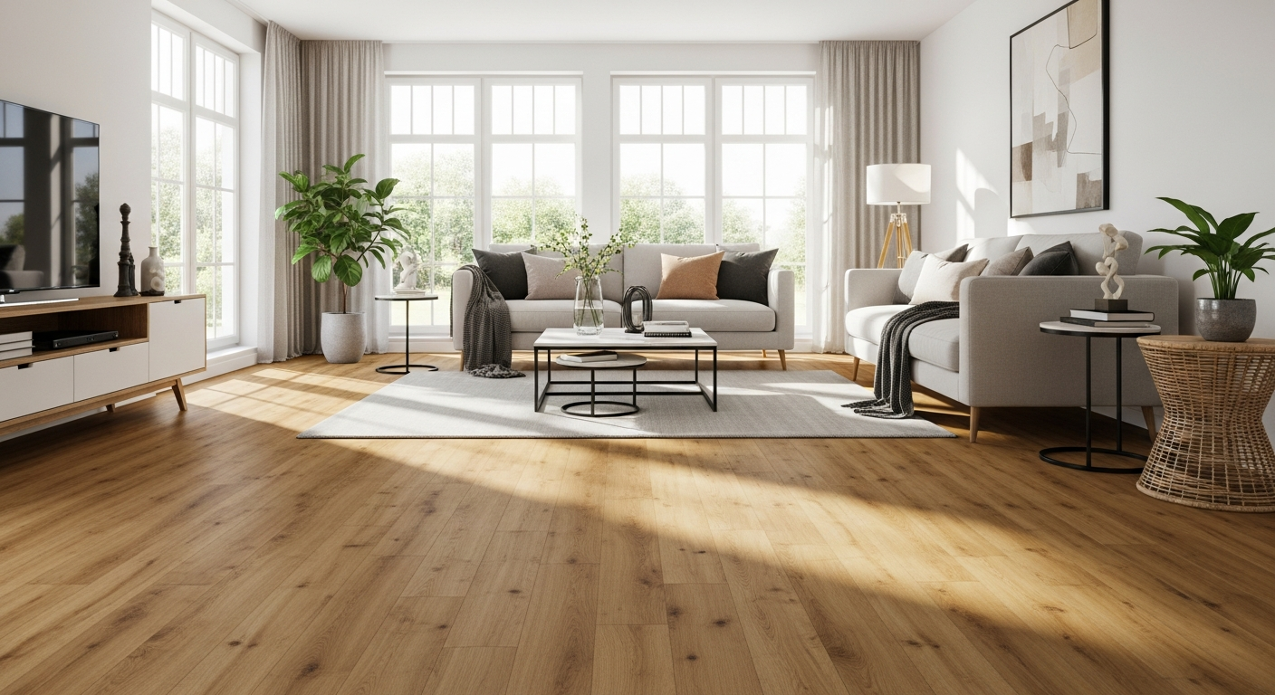 Prachtige PVC vloer in woonkamer